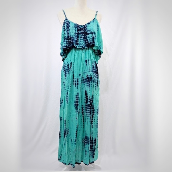 Japna Dresses & Skirts - Japna Tie Dye Turquoise/Blue Boho Summer Dress M